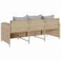 Preview: Gartensofa mit Kissen 3-Sitzer Beige Poly Rattan