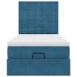 Preview: Ottoman-Bett mit Matratzen & LEDs Dunkelblau 80x200 cm Samt