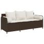 Preview: Gartensofa mit Kissen 3-Sitzer Braun Poly Rattan