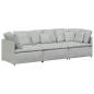 Preview: Modulares Sofa mit Kissen Samt Hellgrau