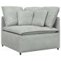 Preview: Modulares Sofa mit Kissen Samt Hellgrau