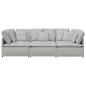 Preview: Modulares Sofa mit Kissen Samt Hellgrau