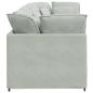 Preview: Modulares Sofa mit Kissen Samt Hellgrau
