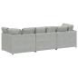 Preview: Modulares Sofa mit Kissen Samt Hellgrau