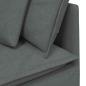 Preview: ARDEBO.de - Modulares Sofa mit Fußhocker Kissen Stoff Dunkelgrau
