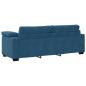 Preview: 3-Sitzer-Sofa Blau 178 cm Samt