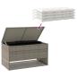 Preview: Outdoor-Kissenbox Grau 100x55x55,5 cm Poly Rattan