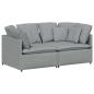 Preview: Modulares Sofa mit Kissen Stoff Hellgrau