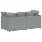 Preview: Modulares Sofa mit Kissen Stoff Hellgrau