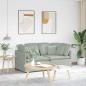 Preview: ARDEBO.de - Modulares Sofa mit Kissen Samt Hellgrau