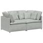 Preview: Modulares Sofa mit Kissen Samt Hellgrau