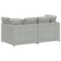Preview: Modulares Sofa mit Kissen Samt Hellgrau