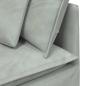 Preview: Modulares Sofa mit Kissen Samt Hellgrau