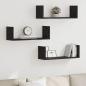 Preview: ARDEBO.de - Wandregale 3 Stk. Schwarz Eichen-Optik 58x18x18cm Holzwerkstoff