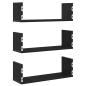 Preview: Wandregale 3 Stk. Schwarz Eichen-Optik 58x18x18cm Holzwerkstoff