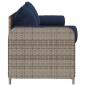 Preview: Gartensofa mit Kissen 3-Sitzer Grau Poly Rattan