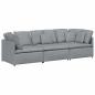 Preview: Modulares Sofa mit Kissen Stoff Hellgrau