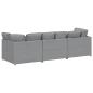 Preview: Modulares Sofa mit Kissen Stoff Hellgrau