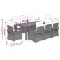 Preview: 9-tlg. Garten-Essgruppe mit Kissen Grau Poly Rattan