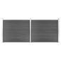 Preview: ARDEBO.de - Zaunelement Set WPC 353x146 cm Schwarz