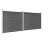 Preview: Zaunelement Set WPC 353x146 cm Schwarz