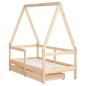 Preview: Kinderbett mit Schubladen 70x140 cm Massivholz Kiefer