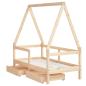 Preview: Kinderbett mit Schubladen 70x140 cm Massivholz Kiefer