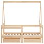 Preview: Kinderbett mit Schubladen 70x140 cm Massivholz Kiefer