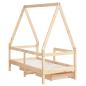 Preview: Kinderbett mit Schubladen 70x140 cm Massivholz Kiefer