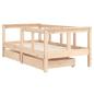 Preview: Kinderbett mit Schubladen 70x140 cm Massivholz Kiefer