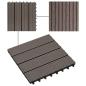 Preview: 22 Stk. Terrassenfliesen 30 x 30 cm 2 qm WPC Dunkelbraun