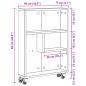 Preview: Aufbewahrungswagen Schmal Artisan-Eiche 48x13x68 Holzwerkstoff