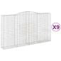 Preview: Gabionen mit Hochbogen 9 Stk. 400x50x220/240cm Verzinktes Eisen