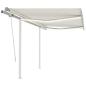 Preview: ARDEBO.de - Markise Manuell Einziehbar mit LED 3x2,5 m Creme