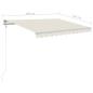 Preview: Markise Manuell Einziehbar mit LED 3x2,5 m Creme