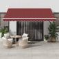 Preview: ARDEBO.de - Markise Manuell mit LED Weinrot 400x350 cm