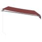 Preview: Markise Manuell mit LED Weinrot 300x250 cm