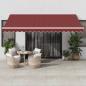 Preview: ARDEBO.de - Markise Manuell mit LED Weinrot 450x300 cm