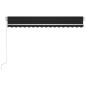 Preview: Markise Manuell Einziehbar mit LED 450x300 cm Anthrazit
