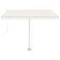 Preview: Markise Manuell Einziehbar mit LED 350x250 cm Creme