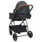 Preview: 2-in-1 Kinderwagen Anthrazit und Schwarz Stahl