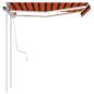 Preview: Markise Manuell Einziehbar mit LED 3x2,5 m Orange und Braun