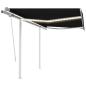 Preview: ARDEBO.de - Markise Manuell Einziehbar mit LED 3,5x2,5 m Anthrazit