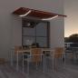 Preview: ARDEBO.de - Markise Manuell Einziehbar mit LED 300x250 cm Orange und Braun