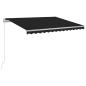 Preview: Markise Manuell Einziehbar mit LED 350x250 cm Anthrazit