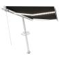 Preview: Markise Manuell Einziehbar mit LED 350x250 cm Anthrazit