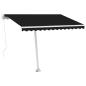 Preview: Markise Manuell Einziehbar mit LED 350x250 cm Anthrazit