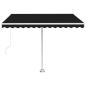 Preview: Markise Manuell Einziehbar mit LED 350x250 cm Anthrazit