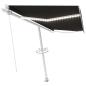 Preview: Markise Manuell Einziehbar mit LED 450x300 cm Anthrazit
