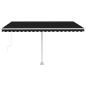 Preview: Markise Manuell Einziehbar mit LED 450x300 cm Anthrazit